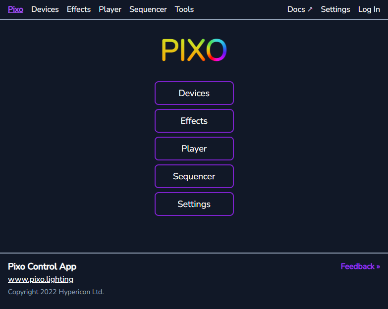 Pixo App landing page